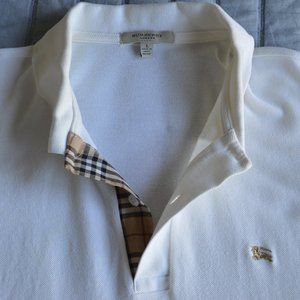 Burberry Polo Shirt White - Made In U.K. - L